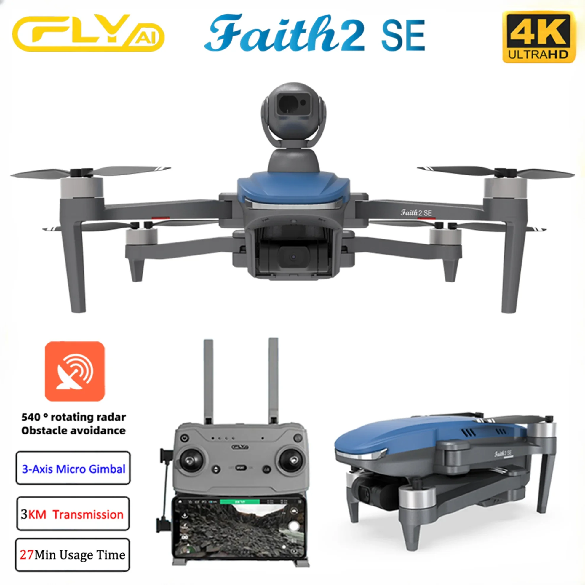 Drone F22 Rc - الإيمان 2 SE مع 540 °