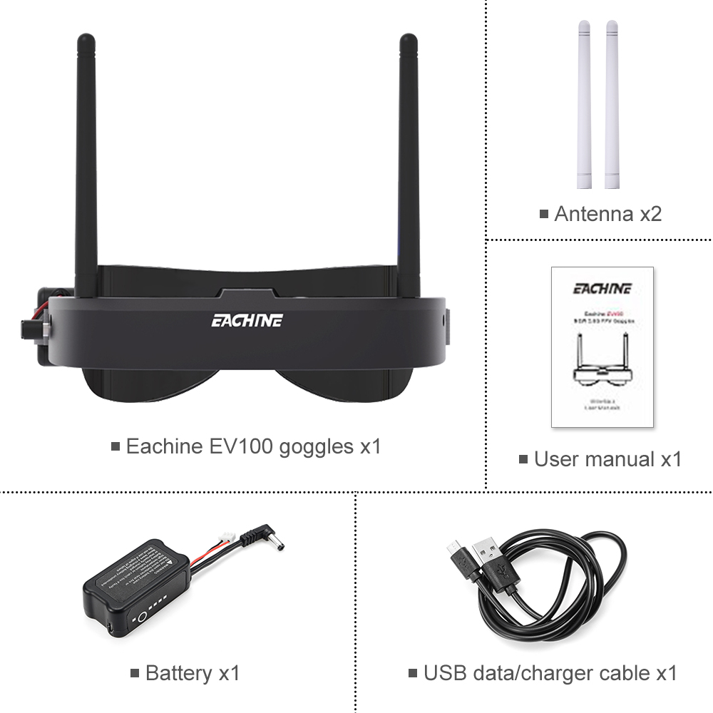 Eachine EV100 720*540 5.8G 72C - مراجعة Drone Rc Cover وسعره