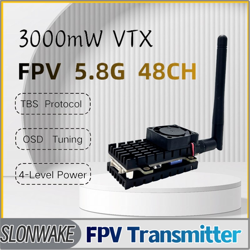 SLONWAKE 5.8G 3000mW محاكاة VT - مراجعة Vtx Video Transmitter وسعره