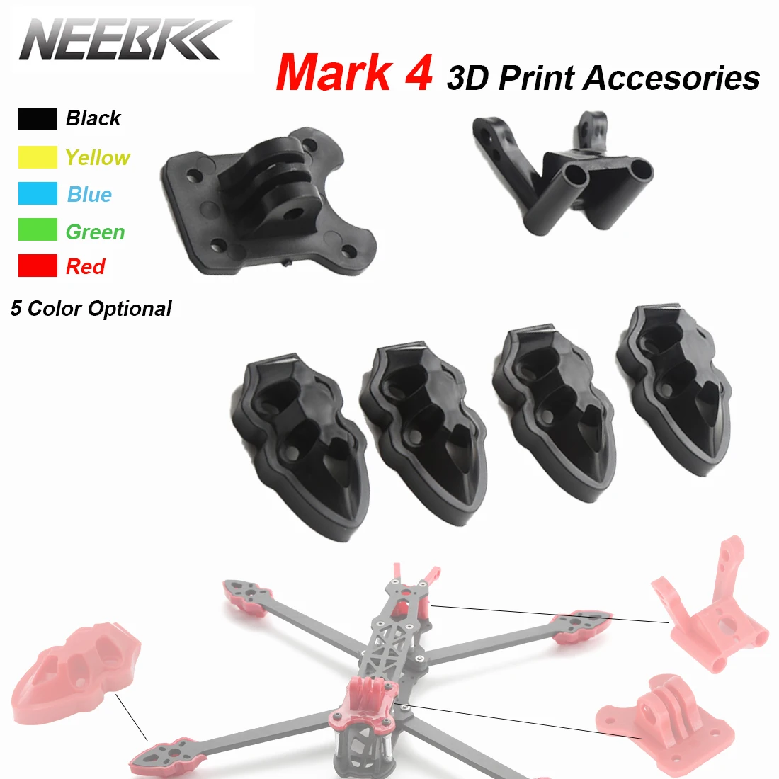قطع غيار طائرة نيب آر سي رباعي - مراجعة 3D Printed Drone Part وسعره